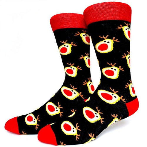 Reindeer Head Crazy Christmas Socks - Crazy Sock Thursdays